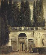 La Villa Medicis a Rome (deux hommes a l'entree de la grotte) (df02)